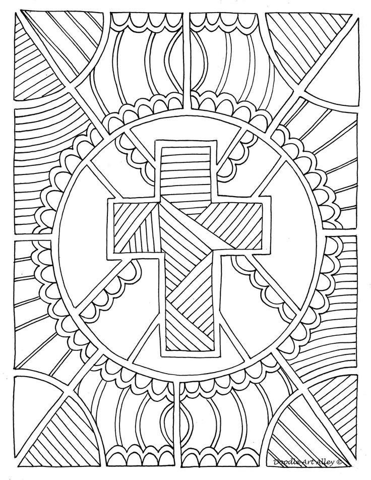 Christian Easter Coloring Pages For Teens
 Great Christian Doodle Design