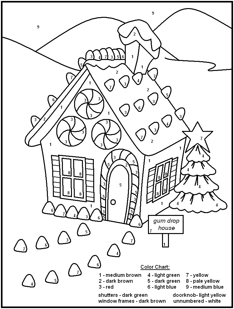 Christmas Color By Number Coloring Pages
 Free Printable Color by Number Coloring Pages Best