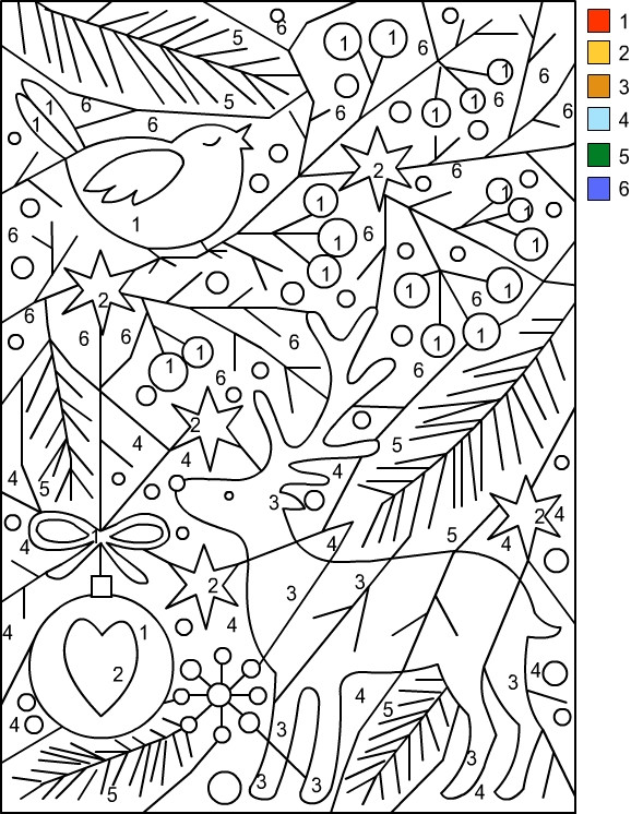 Christmas Color By Number Coloring Pages
 Nicole s Free Coloring Pages CHRISTMAS Color by Number