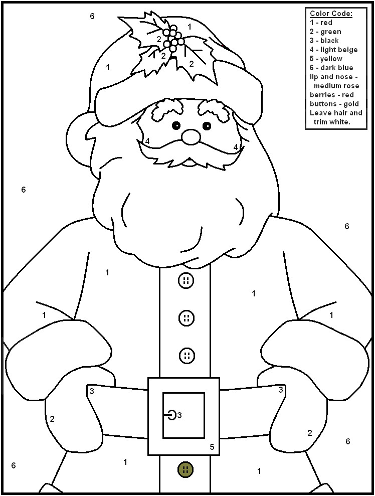 Christmas Color By Number Coloring Pages
 Color by Number Christmas Pages