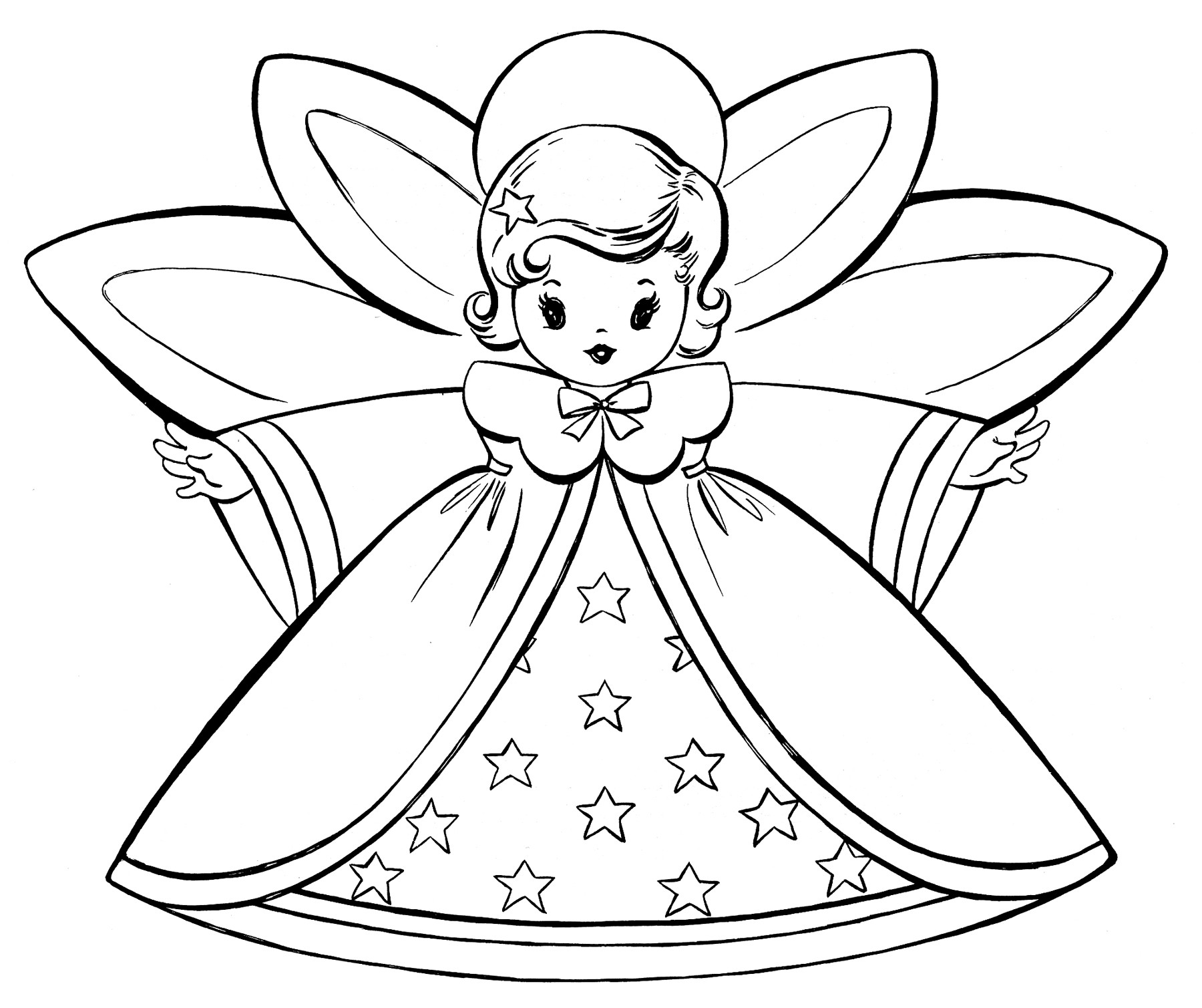 Christmas Coloring Book Pages
 Free Christmas Coloring Pages Retro Angels The