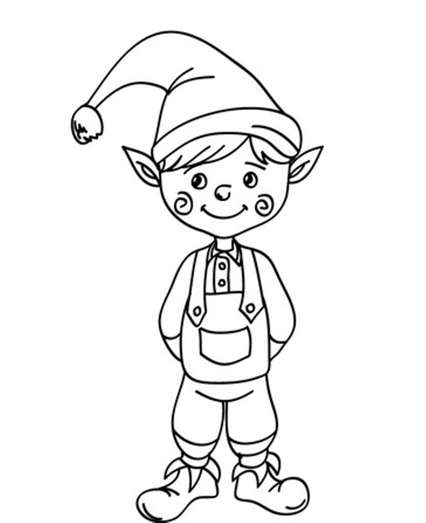 Christmas Coloring Pages Elf
 Free Printable Elf Coloring Pages For Kids