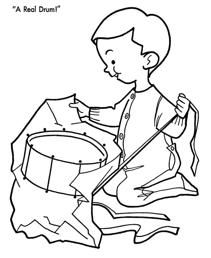 Christmas Coloring Pages For Boys
 Drum Coloring Page Coloring Home