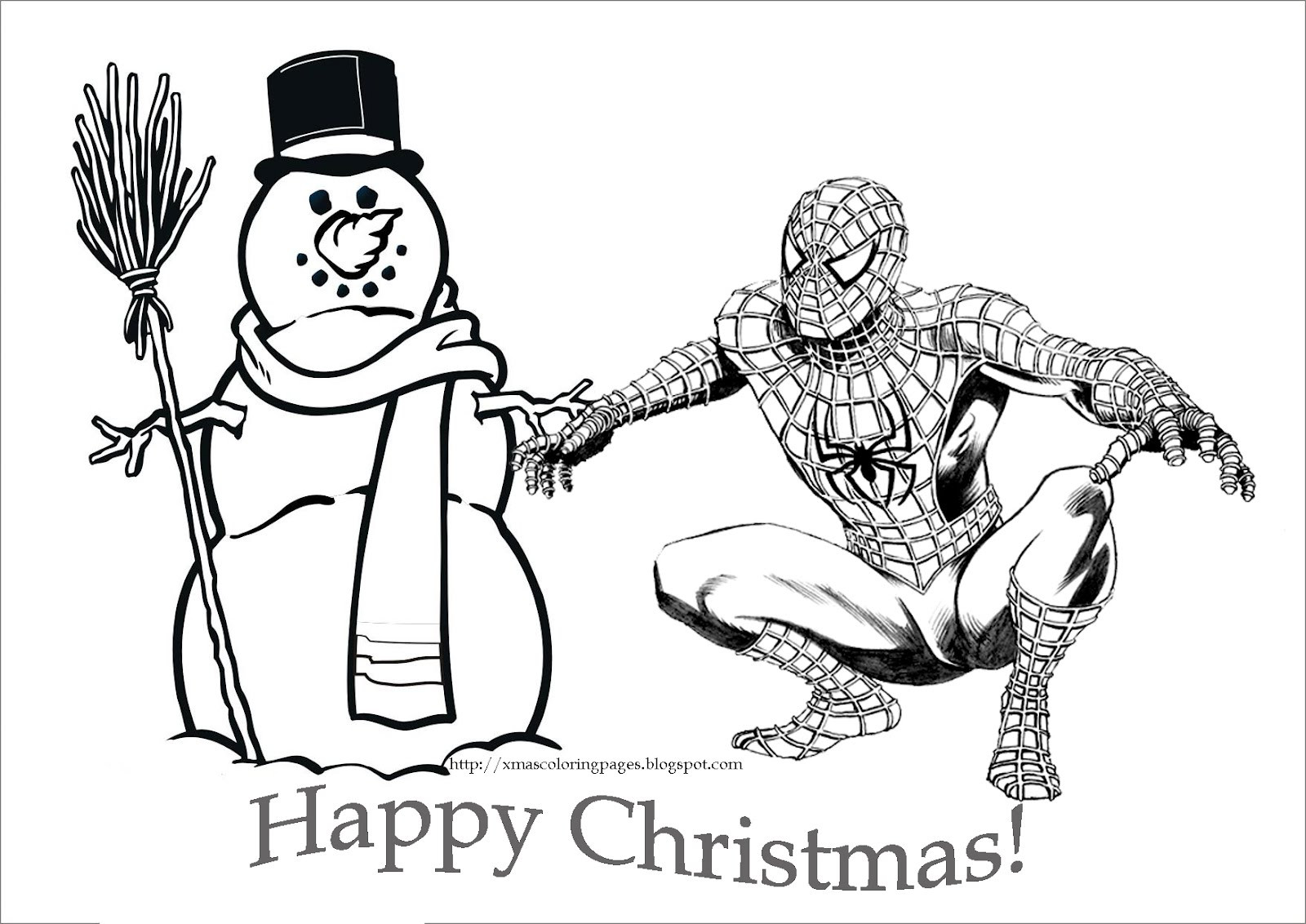 Christmas Coloring Pages For Boys
 SPIDERMAN COLORING SPIDERMAN CHRISTMAS COLORING PAGE