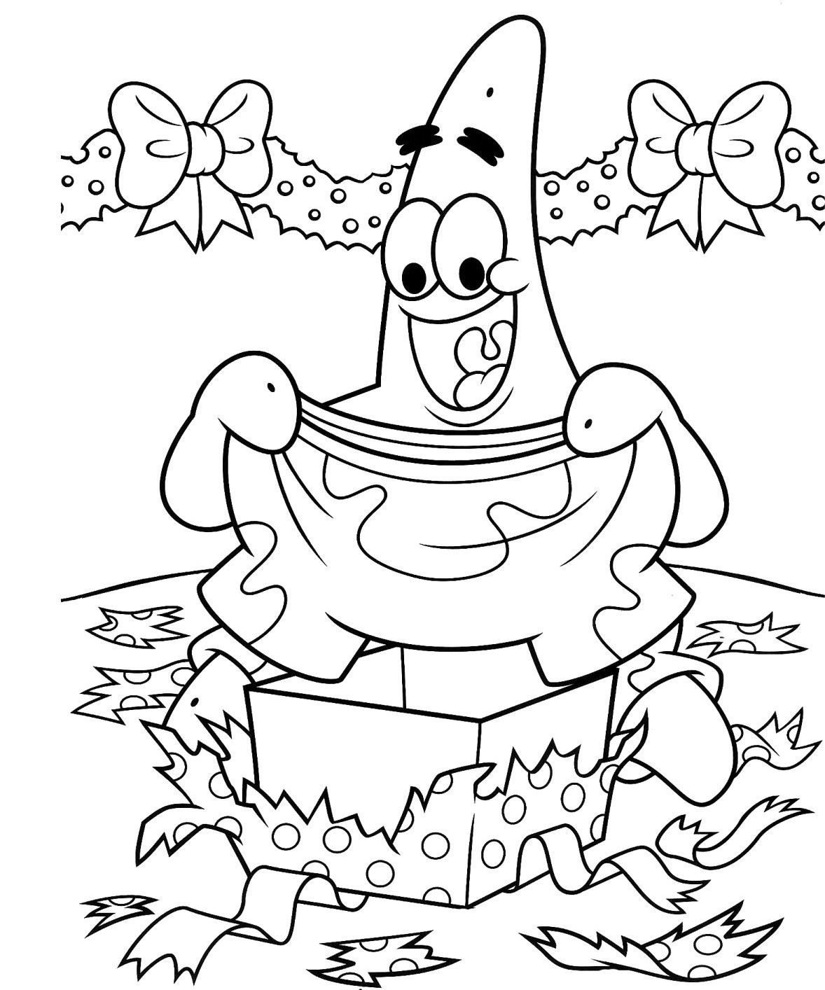 Christmas Coloring Pages For Boys
 Spongebob Christmas Coloring Pages Coloring Home