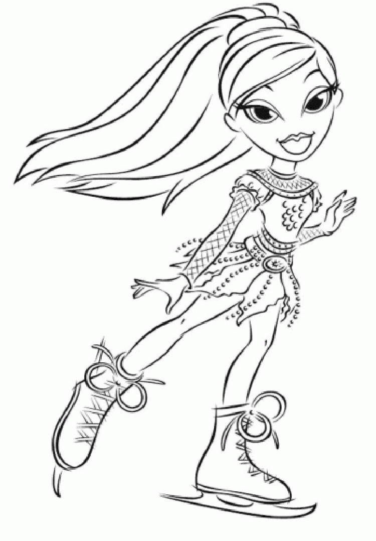 Christmas Coloring Sheets For Girls Age 10
 coloring pages of bratz skating on ice for girls
