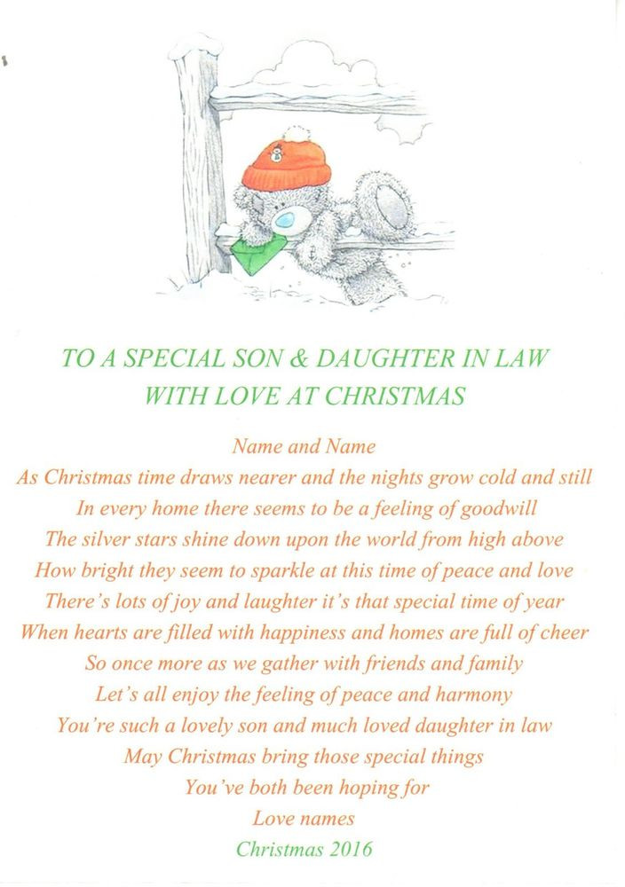 Christmas Gift Ideas For Daughters In Law
 CHRISTMAS GIFT POEM FOR SON & DAUGHTER IN LAW