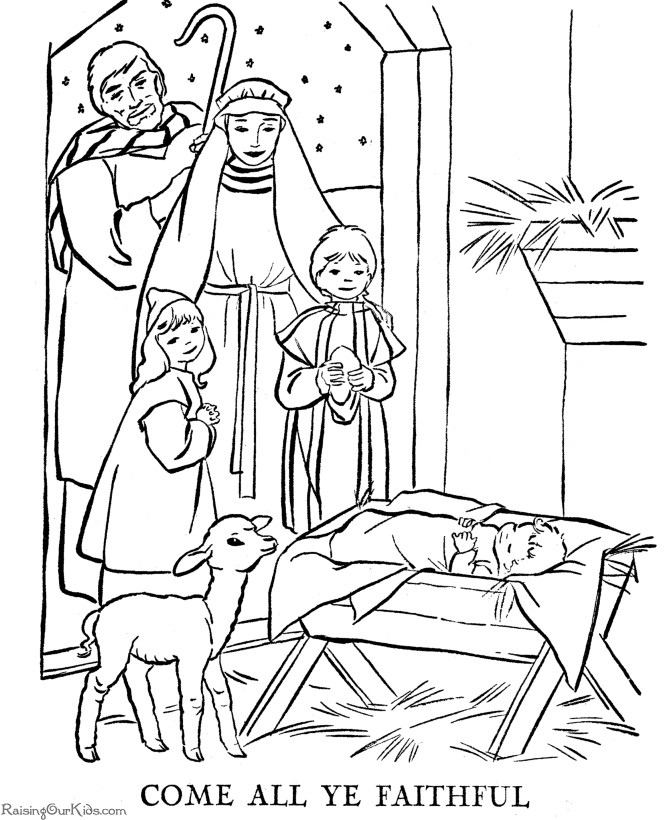 Christmas Nativity Coloring Sheets For Kids
 Nativity Coloring Pages