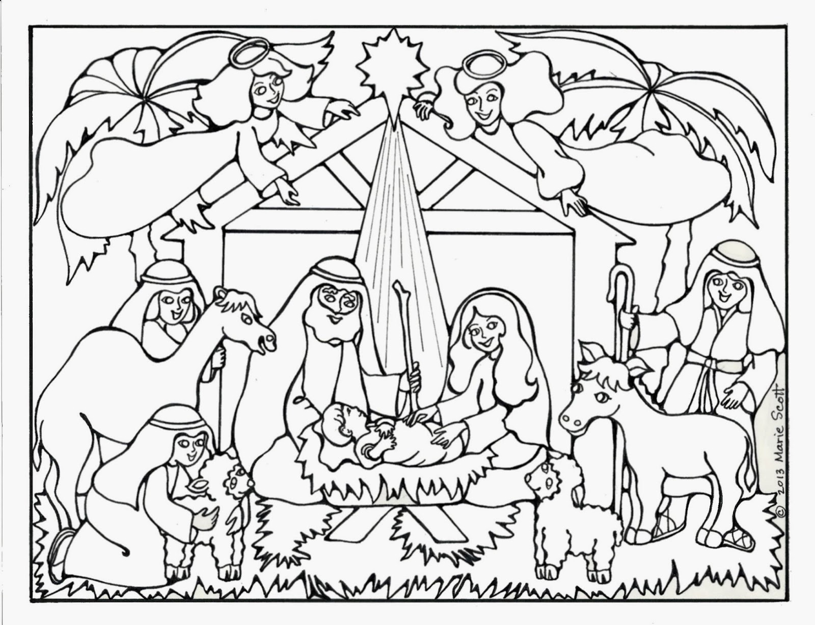 Christmas Nativity Coloring Sheets For Kids
 Serendipity Hollow Nativity Coloring Book Page