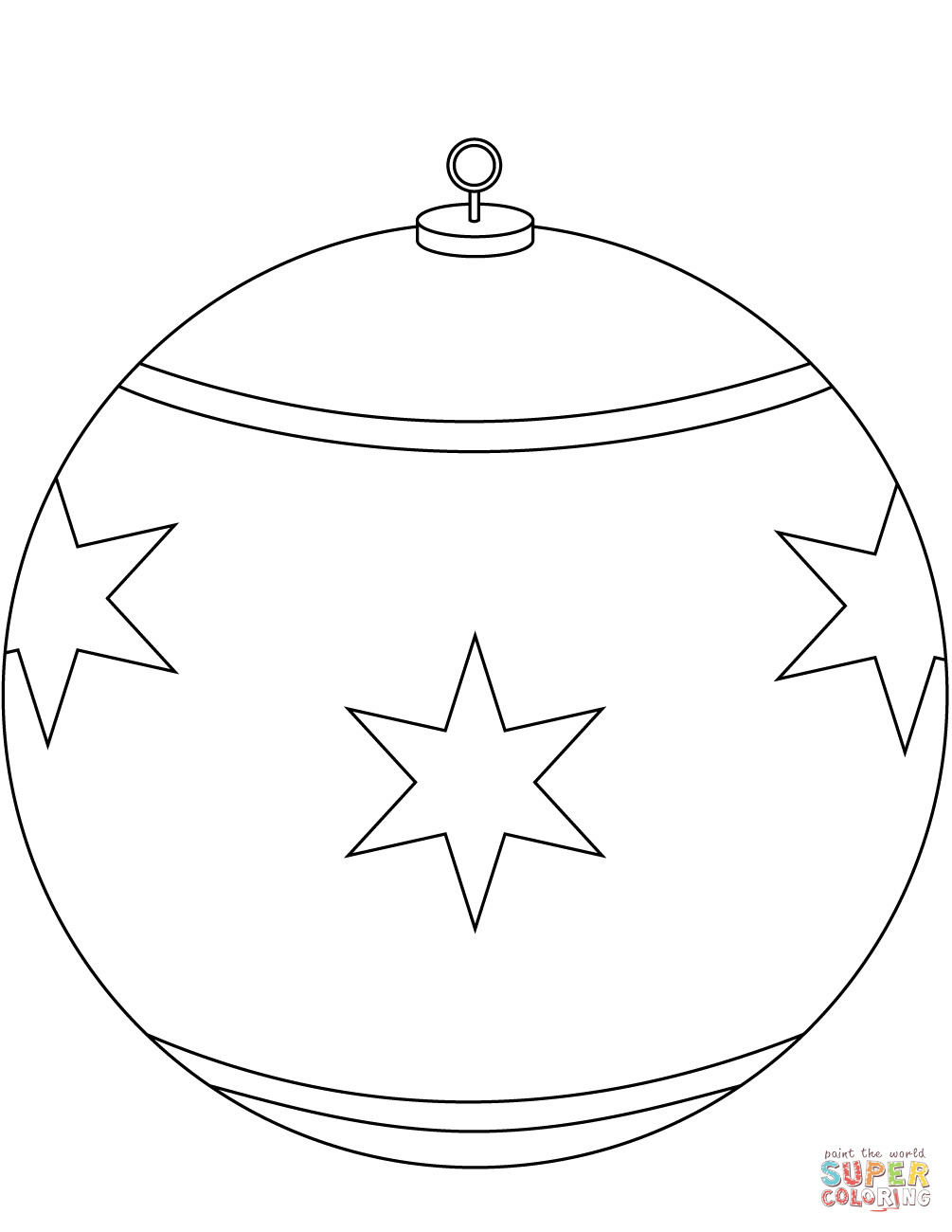 Christmas Ornament Coloring Pages
 Round Christmas Ornament coloring page