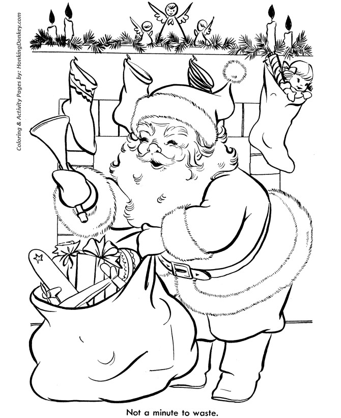 Christmas Printable Coloring Sheets For Older Kids
 Santa Claus Coloring Pages Santa Claus leaving toys