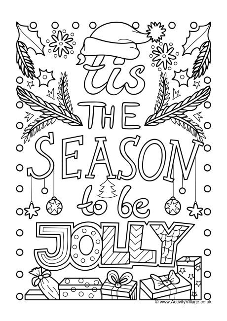 Christmas Printable Coloring Sheets For Older Kids
 Tis the Season To Be Jolly Colouring Page