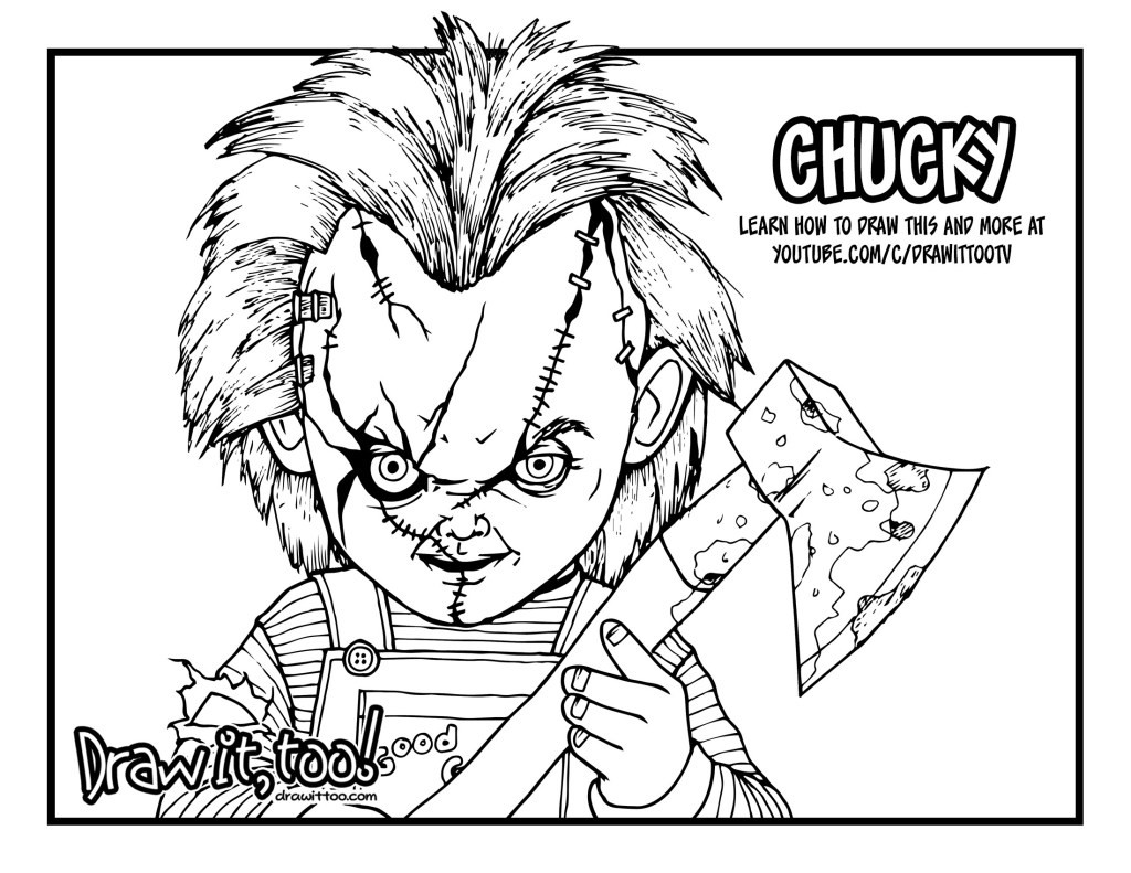 Chucky Coloring Pages
 How to Draw CHUCKY Child s Play Drawing Tutorial