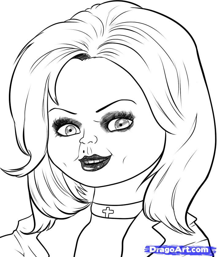 Chucky Coloring Pages
 How to Draw Bride of Chucky Step by Step Movies Pop