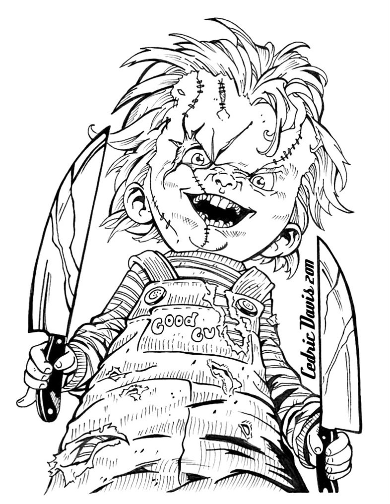 Chucky Coloring Pages
 Chucky 2 by PrinceDamian92 on DeviantArt