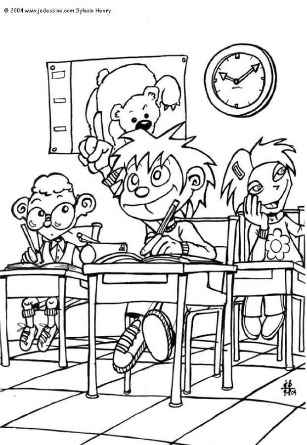 Classroom Coloring Pages
 In the classroom coloring pages Hellokids