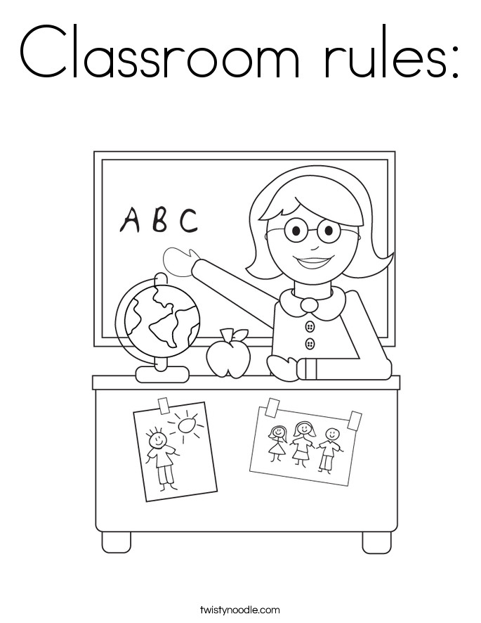 Classroom Coloring Pages
 Classroom Rules Coloring Pages Sketch Coloring Page