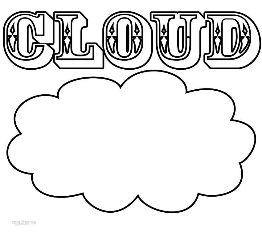 Cloud Coloring Pages
 Printable Cloud Coloring Pages For Kids