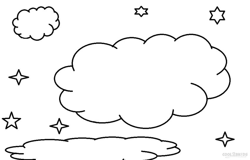 Cloud Coloring Pages
 Printable Cloud Coloring Pages For Kids