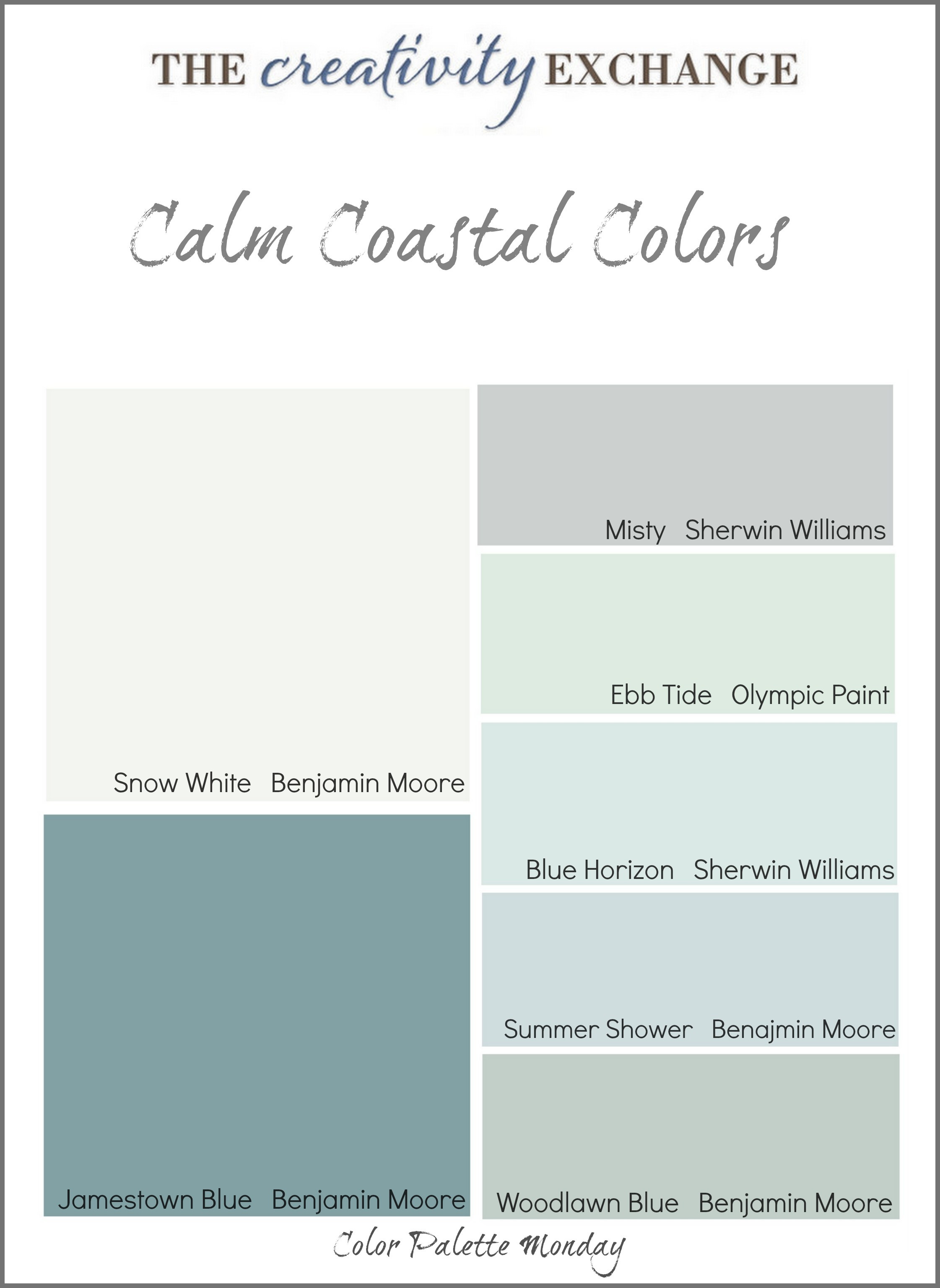 Best ideas about Coastal Paint Colors
. Save or Pin Calm Coastal Paint Colors Color Palette Monday Now.