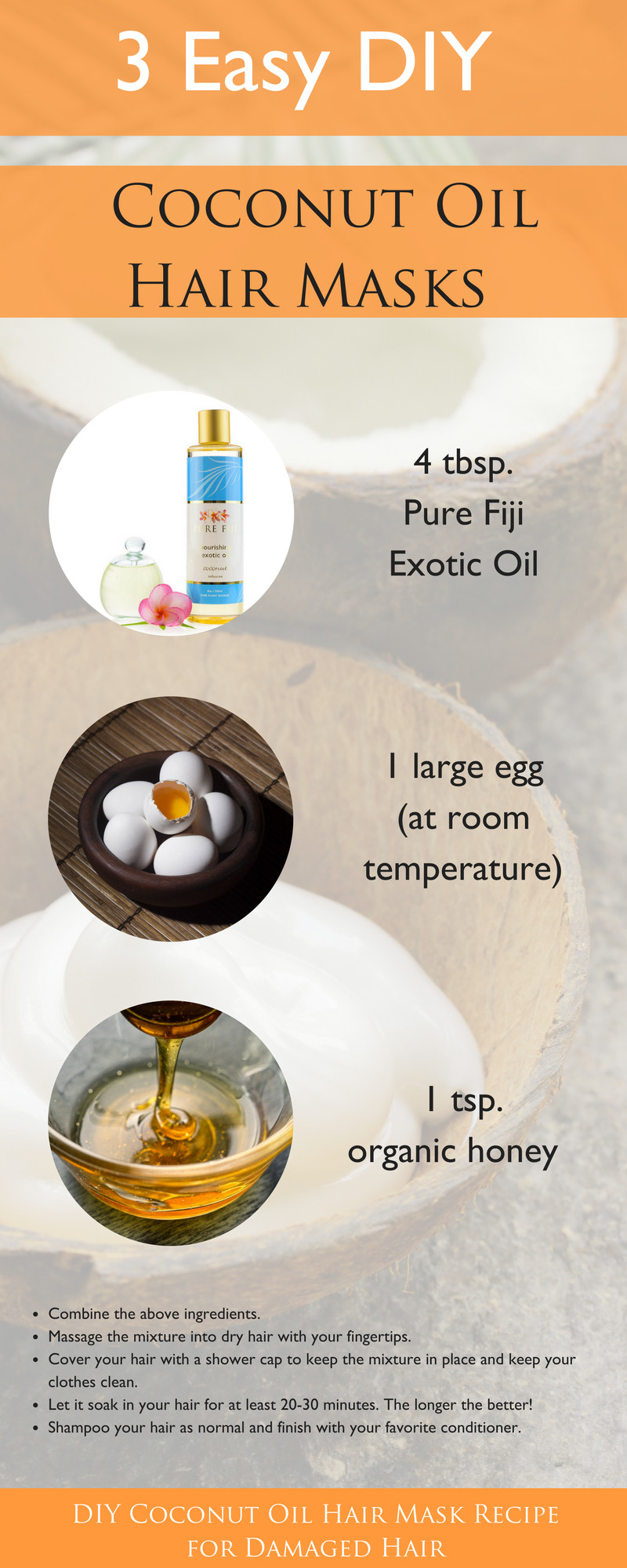 Best ideas about Coconut Hair Mask DIY
. Save or Pin 3 Easy DIY Coconut Oil Hair Masks for Brides Pure Fiji Now.