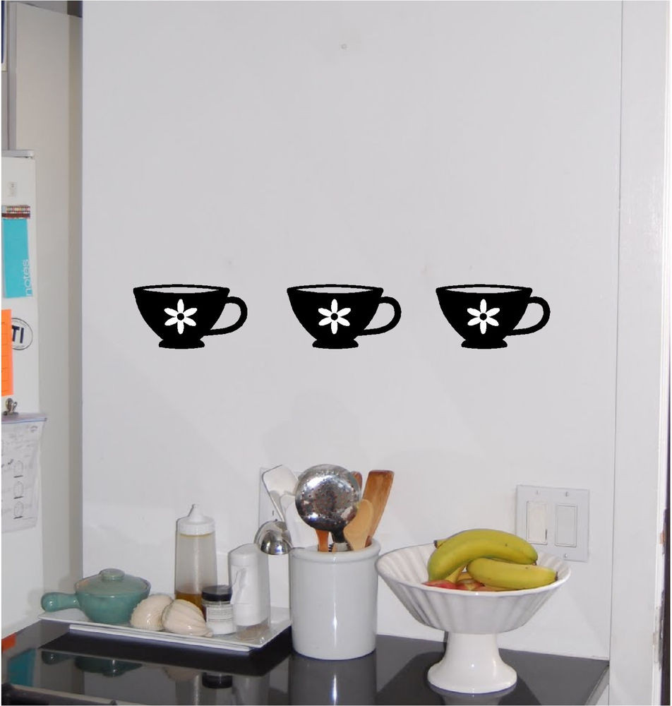 Best ideas about Coffee Cup Kitchen Decor
. Save or Pin 3 Tea Coffee Cups Kitchen Wall Sticker Wall Art Decor Now.