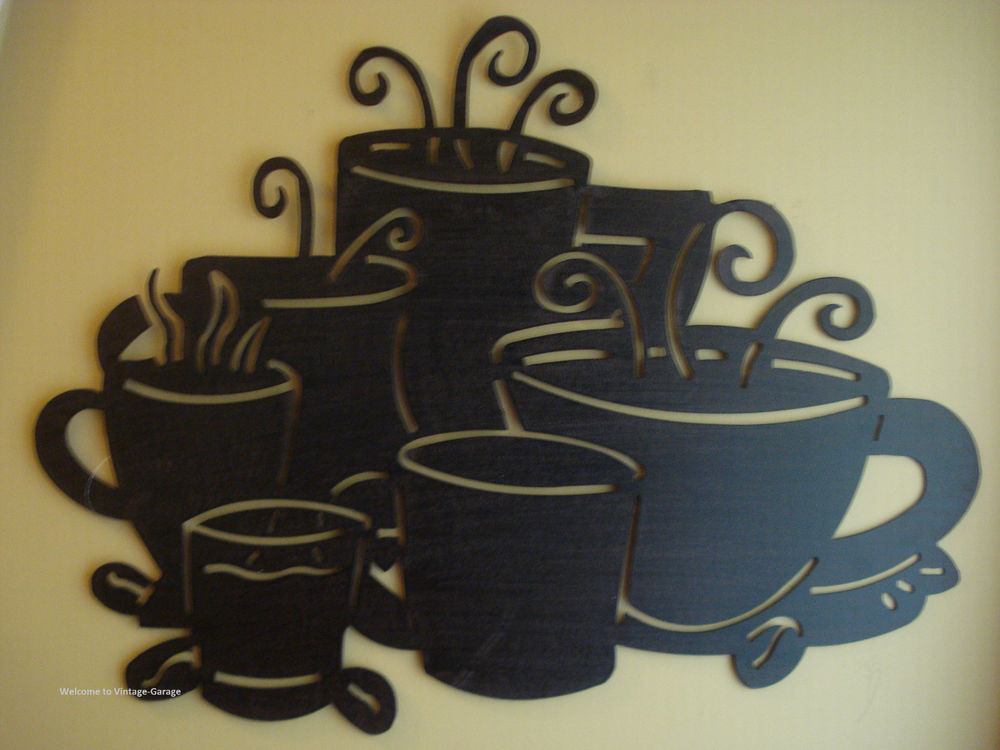 Best ideas about Coffee Cup Kitchen Decor
. Save or Pin LARGE METAL BLACK COFFEE CUPS MUGS WALL ART DECOR PLAQUE Now.