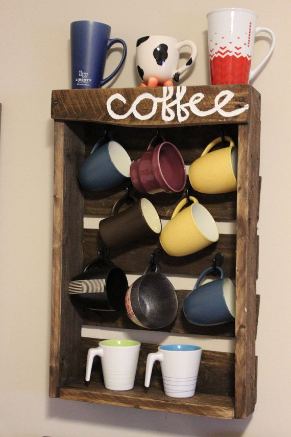 Coffee Mug Rack DIY
 Hanging Coffee Mugs Pallet Rack PALLET DIY FURNITURE