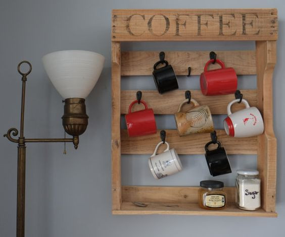 Coffee Mug Rack DIY
 Hanging Coffee Mugs Pallet Rack PALLET DIY FURNITURE