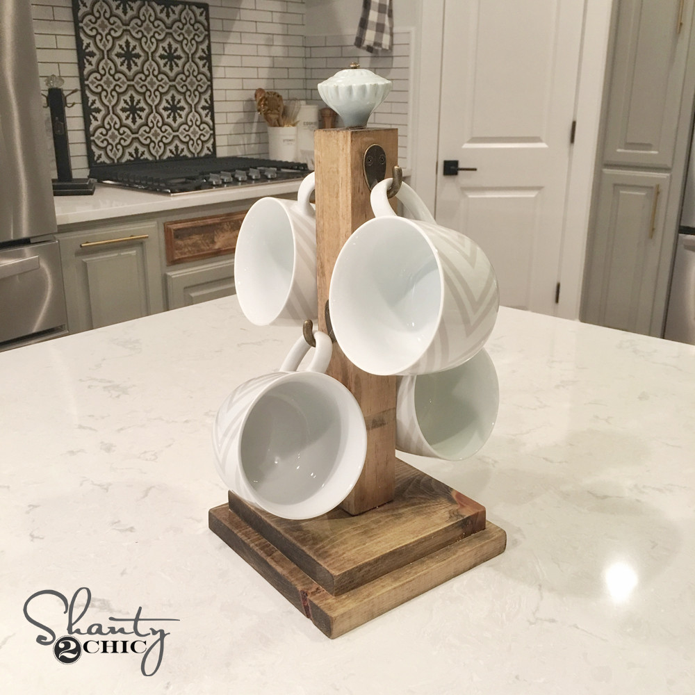 Coffee Mug Rack DIY
 DIY Mug Holder and Video Shanty 2 Chic