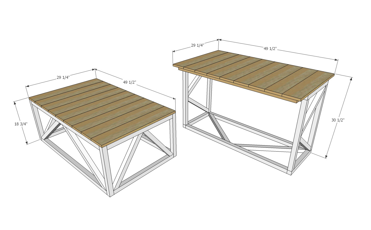 Best ideas about Coffee Table Size
. Save or Pin Ana White Now.