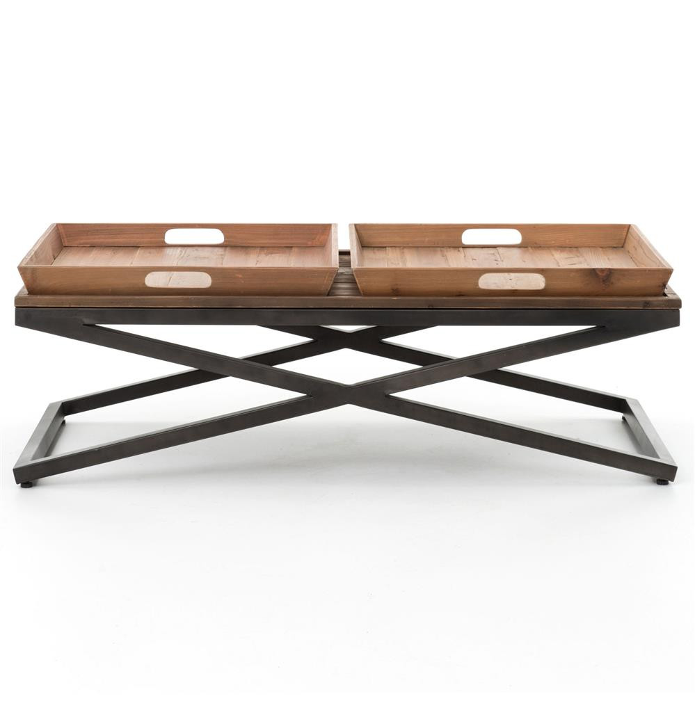 Best ideas about Coffee Table Tray
. Save or Pin Jaxon Double Tray Top Wood Iron Industrial Rectangle Now.