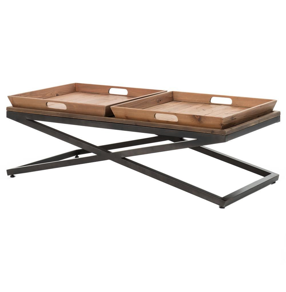 Best ideas about Coffee Table Tray
. Save or Pin Jaxon Double Tray Top Wood Iron Industrial Rectangle Now.