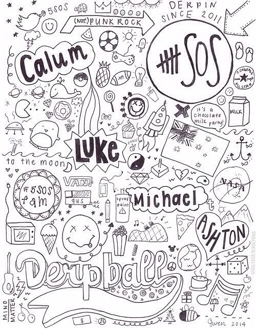 Collage Coloring Pages For Teens
 25 best ideas about 5sos Wallpaper on Pinterest