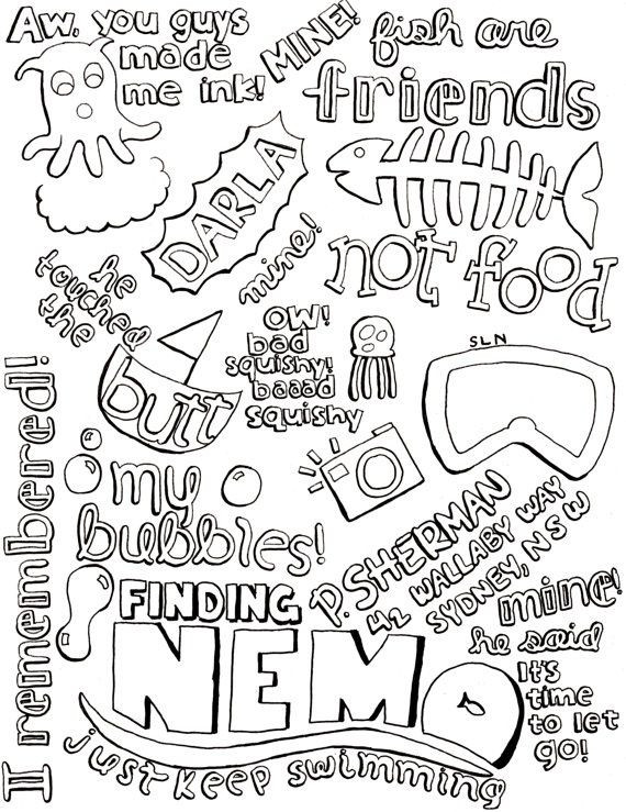 Collage Coloring Pages For Teens
 finding nemo quotes tumblr Google Search