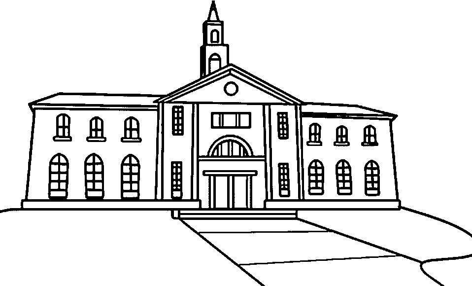 College Coloring Pages
 Coloring Page A School Building Coloring Home