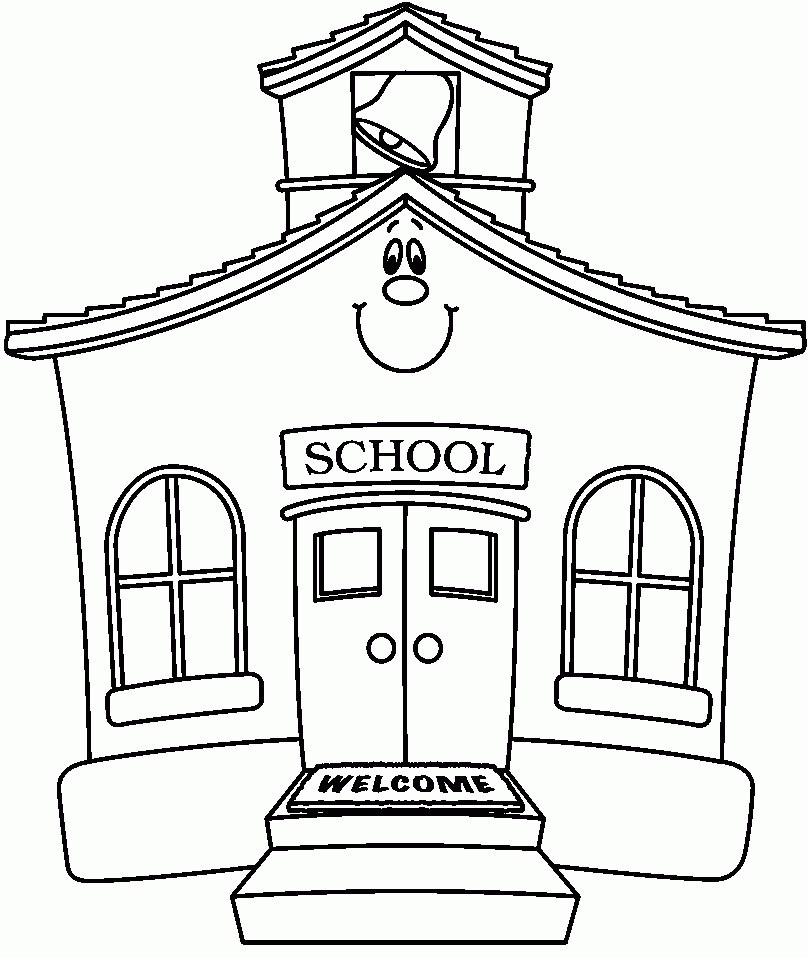College Coloring Pages
 School Building Coloring Pages Coloring Home