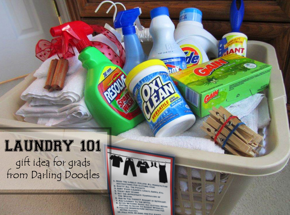 College Gift Baskets Ideas
 Laundry 101 Darling Doodles