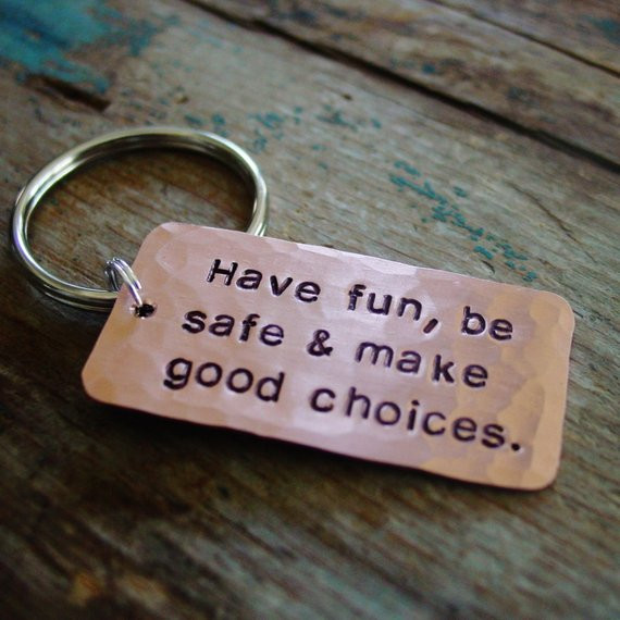 College Graduation Gift Ideas For Son
 Make Good Choices Keychain Son Gift Daughter Gift Going