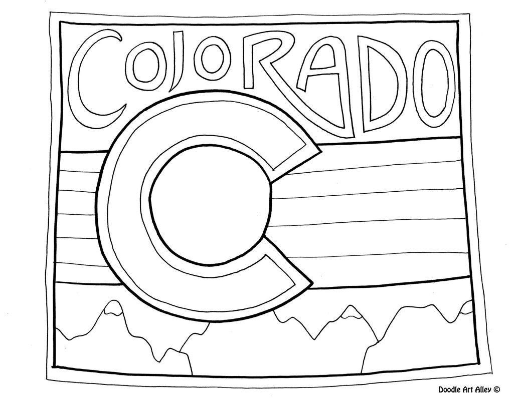 Colorado Coloring Pages
 Colorado Coloring Page by Doodle Art Alley