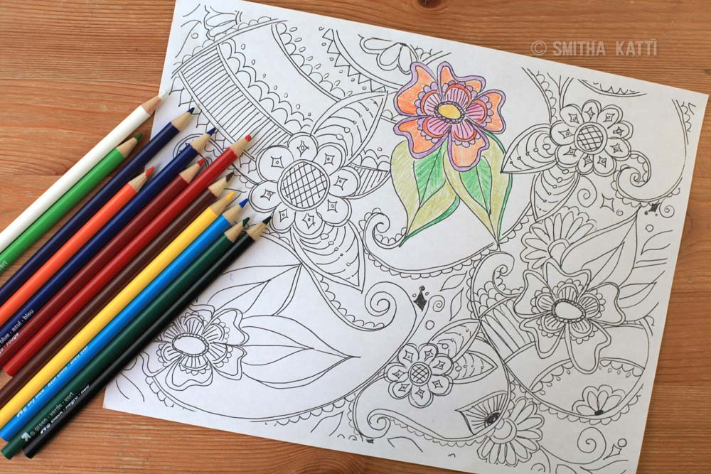 Colored Pencil Coloring Books
 Adult Coloring Pages Download Smitha Katti