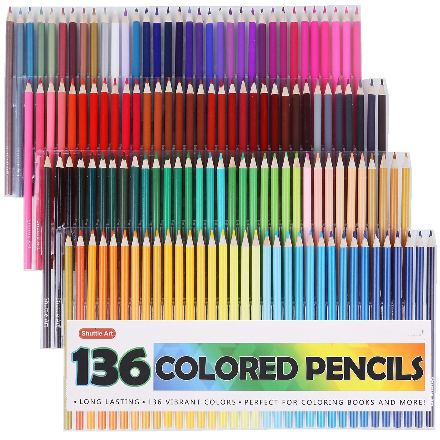 Colored Pencil Coloring Books
 Shuttle Art 136 Colored Pencils Set for Adult Coloring