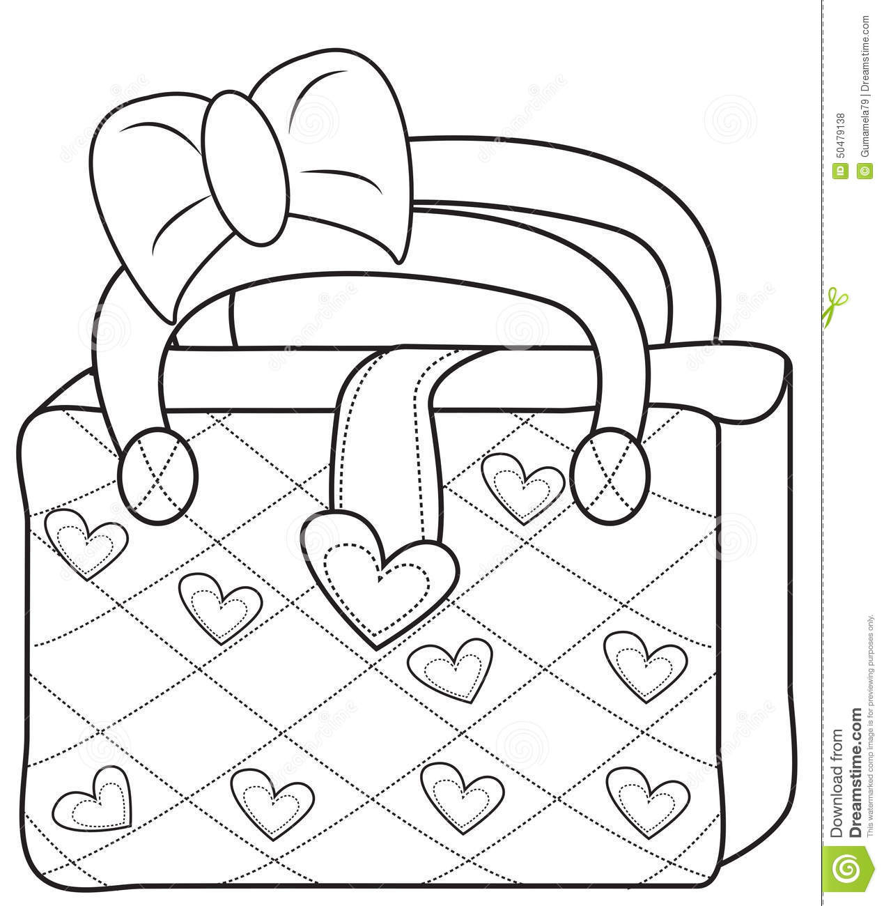 Coloring Book Bag
 La s bag coloring page stock illustration Image of