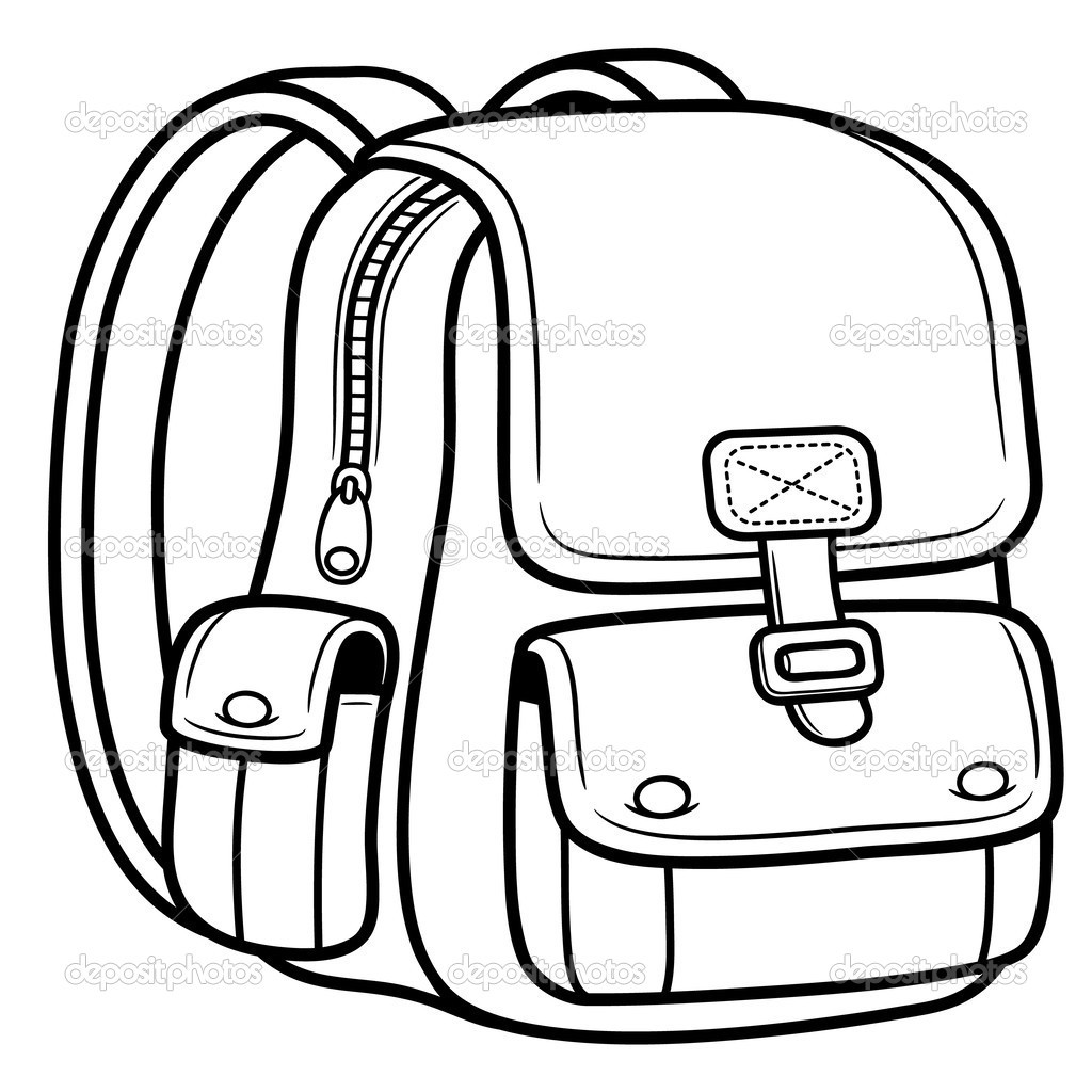 Coloring Book Bag
 Bag clipart coloring page Pencil and in color bag