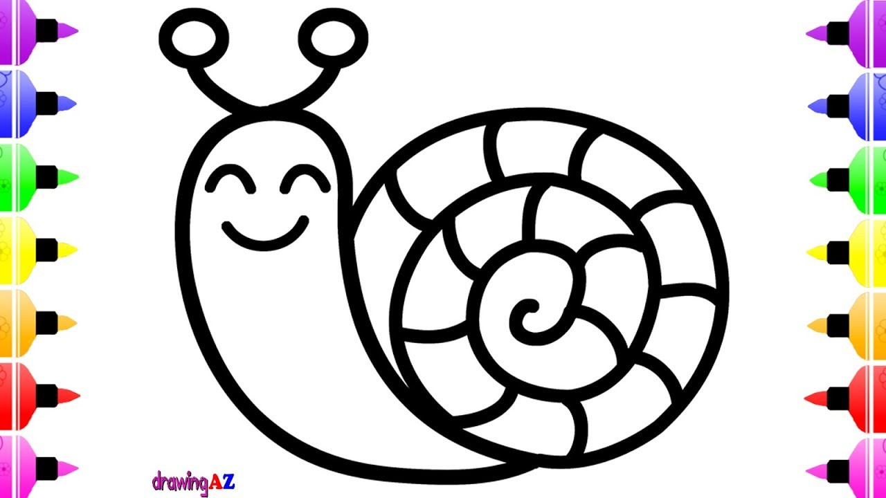 Best ideas about Coloring Book For Kids Cute Bait
. Save or Pin How to Draw a Cute Snail for Kids Coloring & Drawing and Now.