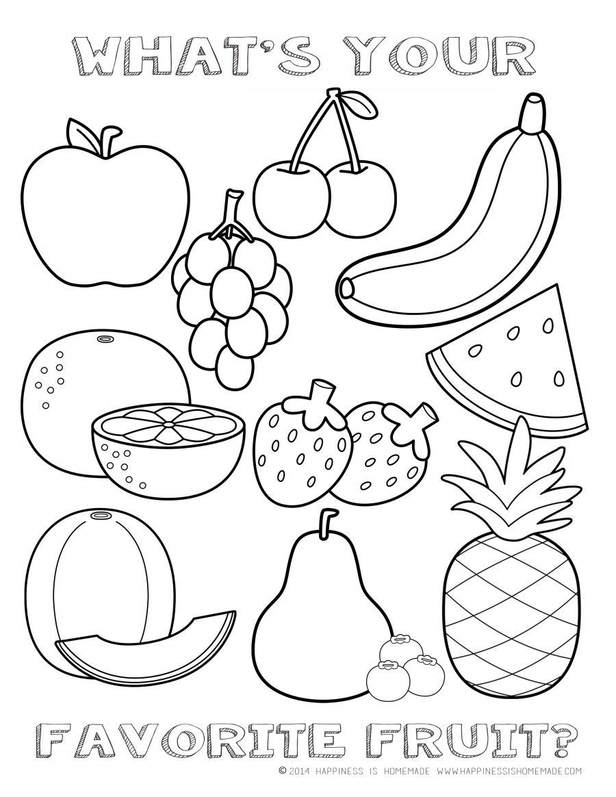 Coloring Book For Kids Fruits
 FREE Fruit Coloring Page Happiness is Homemade