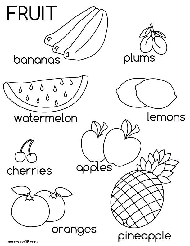 Coloring Book For Kids Fruits
 Fruit For Kids AZ Coloring Pages