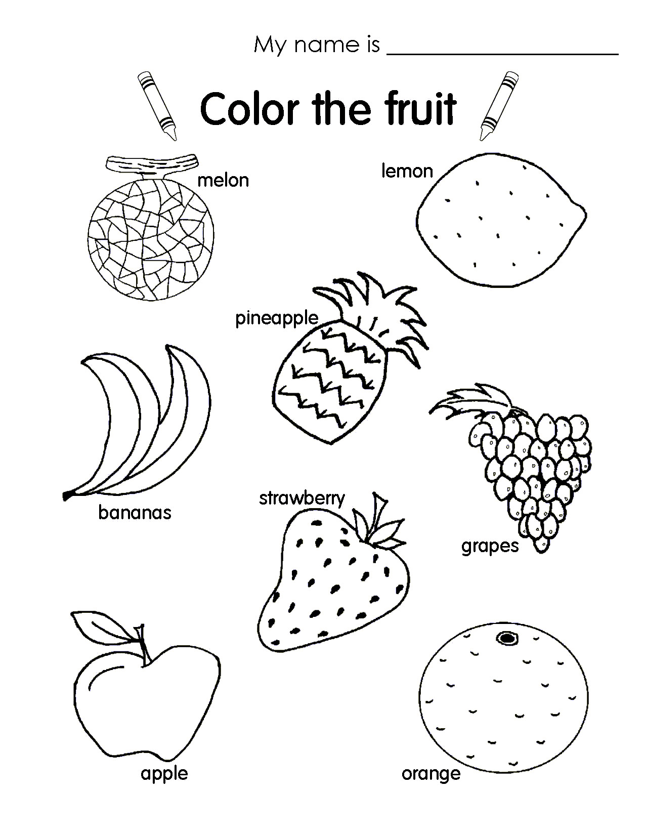 Coloring Book For Kids Fruits
 Pin by olive olarte on Kindergarten worksheets