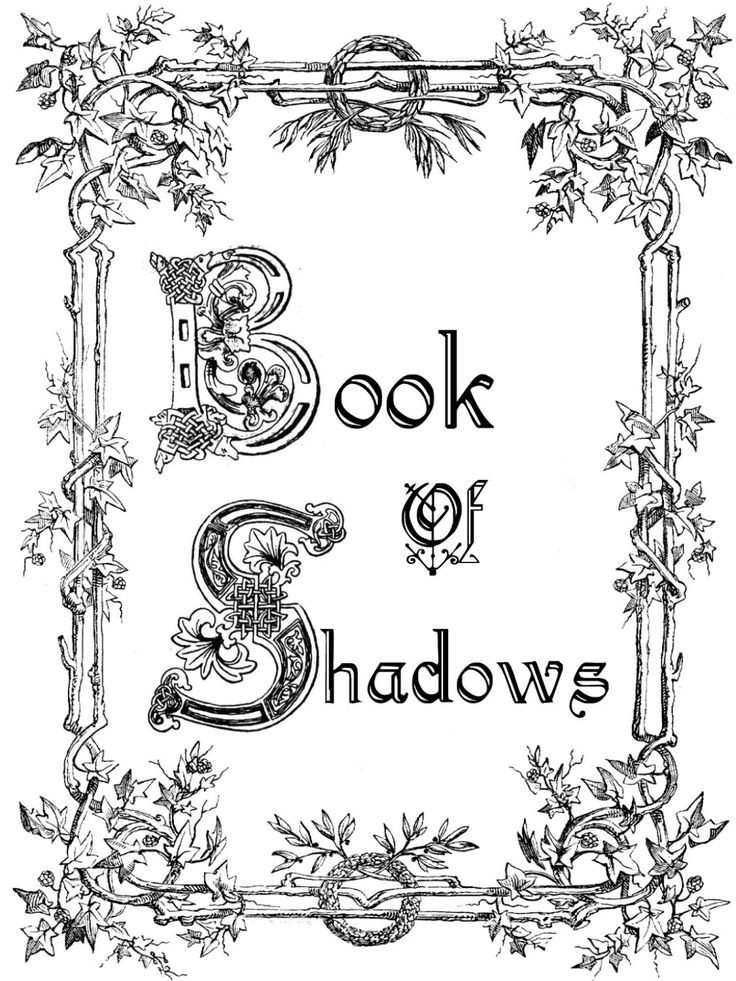 Coloring Book Of Shadows
 Title Page Book of shadows Pinterest
