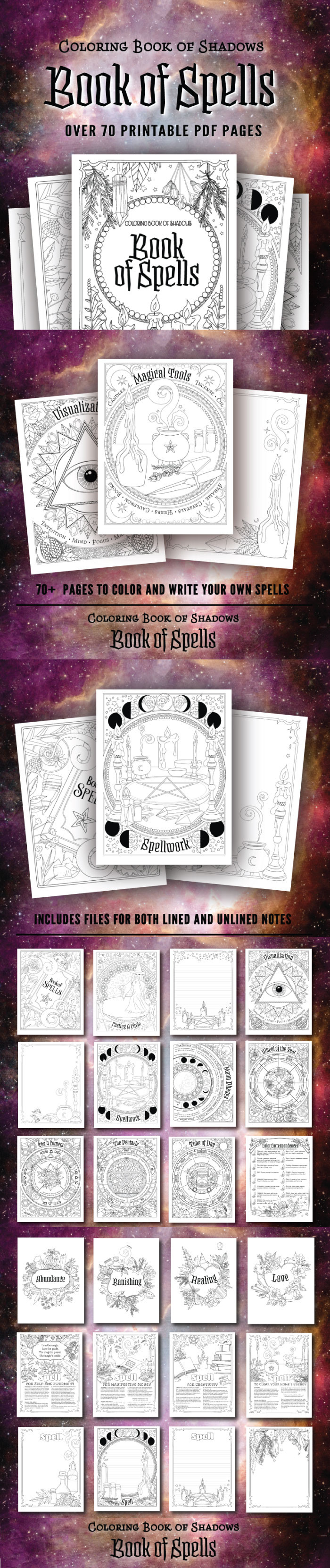 Coloring Book Of Shadows
 Book of Spells Printable Coloring Pages Coloring Book of